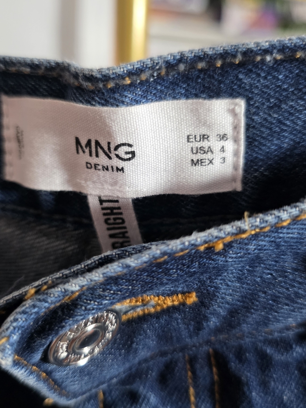 Mango High-Rise Wide Leg Jeans in Medium Blue Denim - Picture 2 of 8